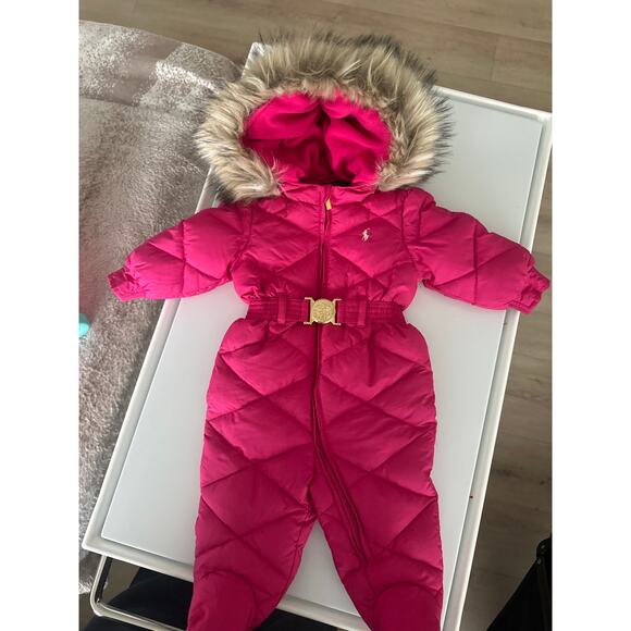 RALPH LAUREN snow ski snowboard Baby Quilted Snowsuit 6M snow coast - Picture 3 of 13
